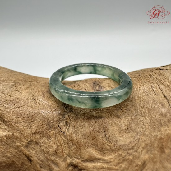 【肌容雪】天然緬甸A貨烏雞翡翠戒圈 編號611(戒圍18.6mm#15號)