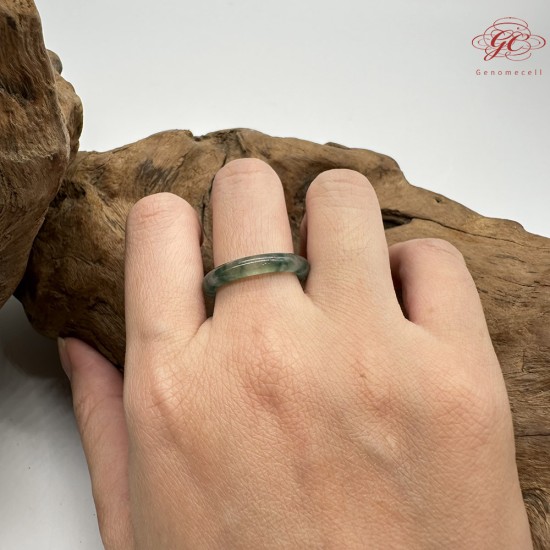 【肌容雪】天然緬甸A貨烏雞翡翠戒圈 編號611(戒圍18.6mm#15號)