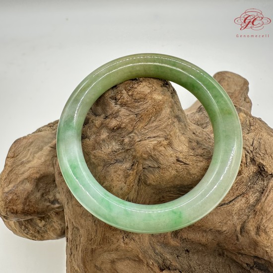 【肌容雪】天然緬甸A貨皇家綠翡翠圓條手鐲 編號612(鐲圍53.8mm#17號)