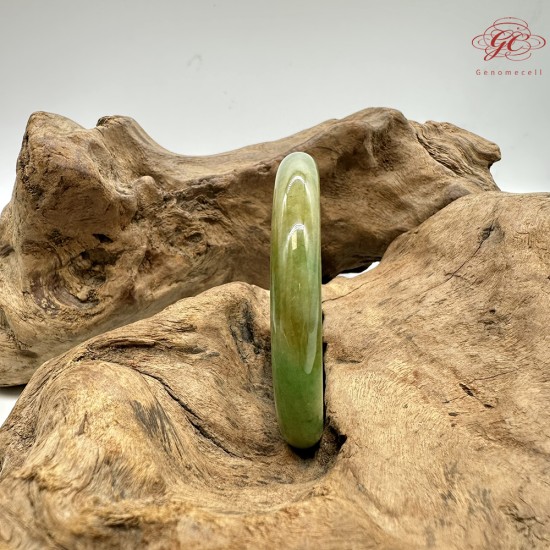 【肌容雪】天然緬甸A貨皇家綠翡翠圓條手鐲 編號612(鐲圍53.8mm#17號)
