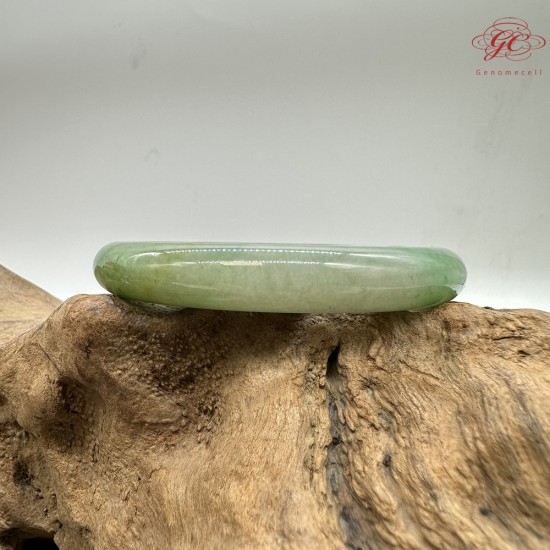 【肌容雪】天然緬甸A貨皇家綠翡翠圓條手鐲 編號612(鐲圍53.8mm#17號)