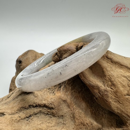 【肌容雪】天然緬甸A貨雞油黃烏雞翡翠圓條手鐲 編號614(鐲圍56.7mm#18號)