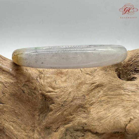 【肌容雪】天然緬甸A貨雞油黃烏雞翡翠圓條手鐲 編號614(鐲圍56.7mm#18號)