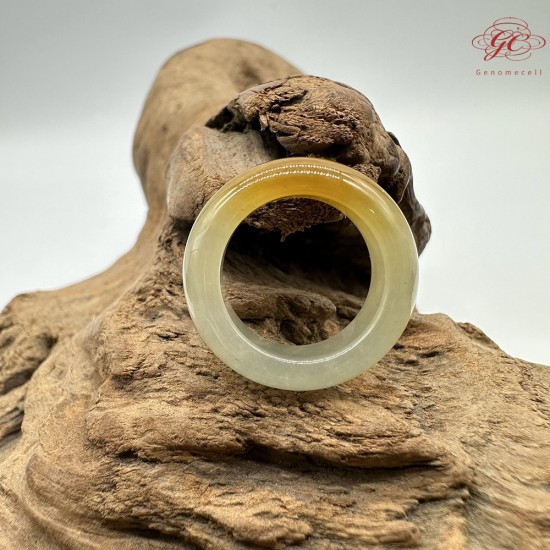 【肌容雪】天然緬甸A貨黃翡翠戒圈 編號637(戒圍15.9mm#9號)