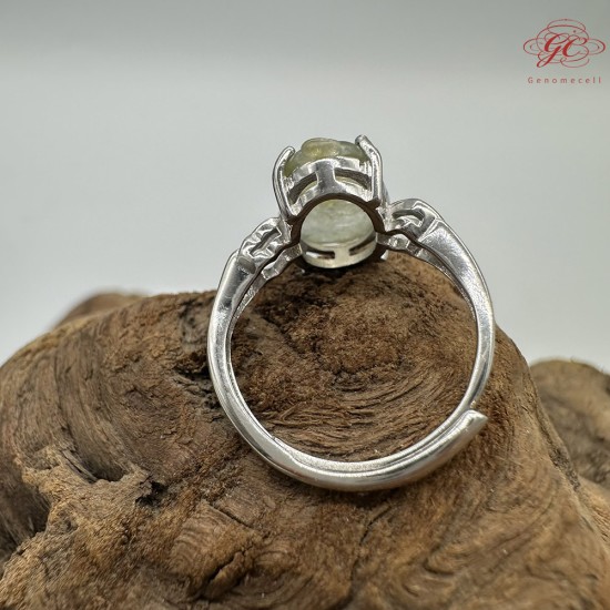 【肌容雪】天然緬甸A貨冰糖雪梨翡翠胡蘆鑲崁可調節戒指 編號648(戒圍16.1mm#10號)