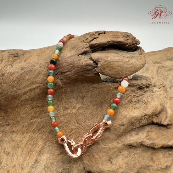 【肌容雪】天然緬甸A貨翡翠多彩小圓珠手鍊 編號654