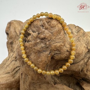 【肌容雪】天然緬甸A貨黃翡小圓珠單圈手串 編號655
