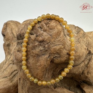【肌容雪】天然緬甸A貨黃翡小圓珠單圈手串 編號655