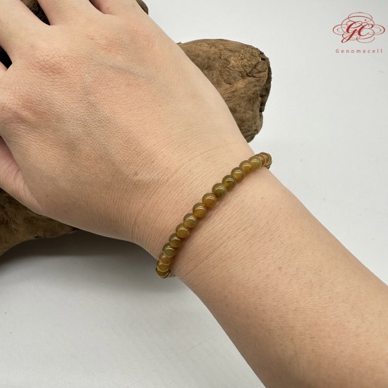 【肌容雪】天然緬甸A貨黃翡小圓珠單圈手串 編號655