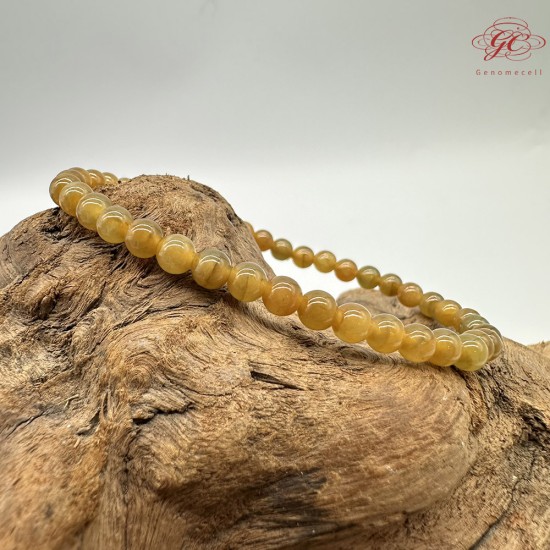 【肌容雪】天然緬甸A貨黃翡小圓珠單圈手串 編號655