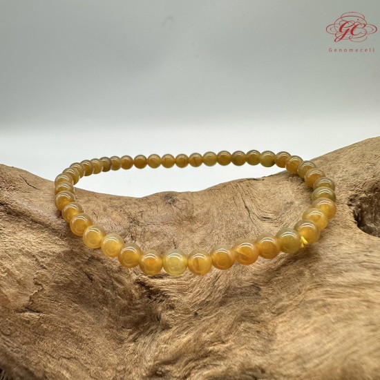 【肌容雪】天然緬甸A貨黃翡小圓珠單圈手串 編號655