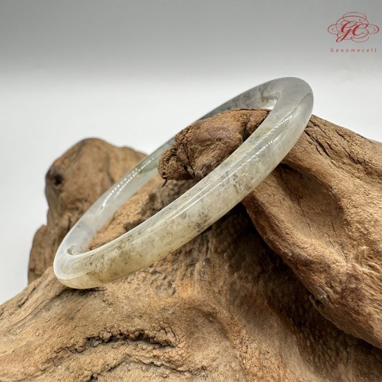 【肌容雪】天然緬甸A貨烏雞翡翠美人條手鐲 編號692(鐲圍54.3mm#17號)