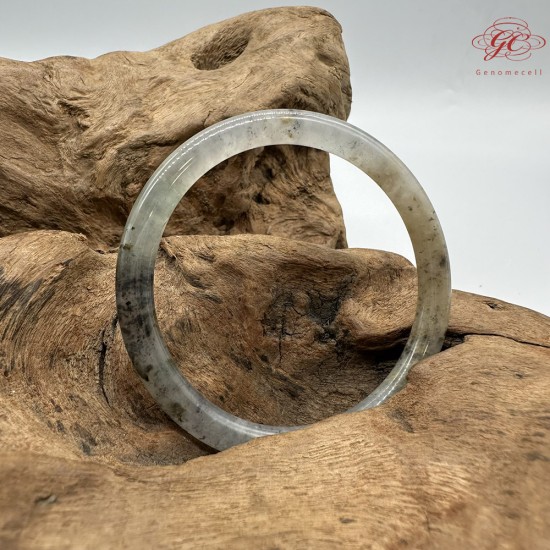 【肌容雪】天然緬甸A貨烏雞翡翠美人條手鐲 編號692(鐲圍54.3mm#17號)