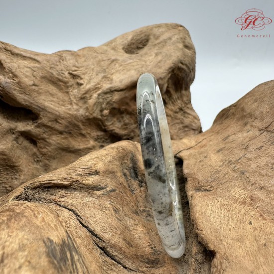 【肌容雪】天然緬甸A貨烏雞翡翠美人條手鐲 編號692(鐲圍54.3mm#17號)