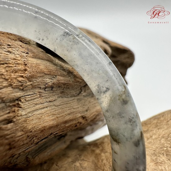 【肌容雪】天然緬甸A貨烏雞翡翠美人條手鐲 編號692(鐲圍54.3mm#17號)