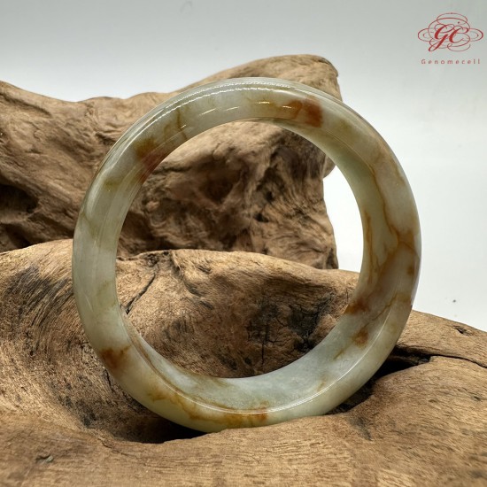 【肌容雪】天然緬甸A貨紅翡翠特色平安鐲 編號708(鐲圍56.8mm#18號)