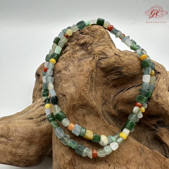 【肌容雪】天然緬甸A貨隨形翡翠珠串鍊 編號724