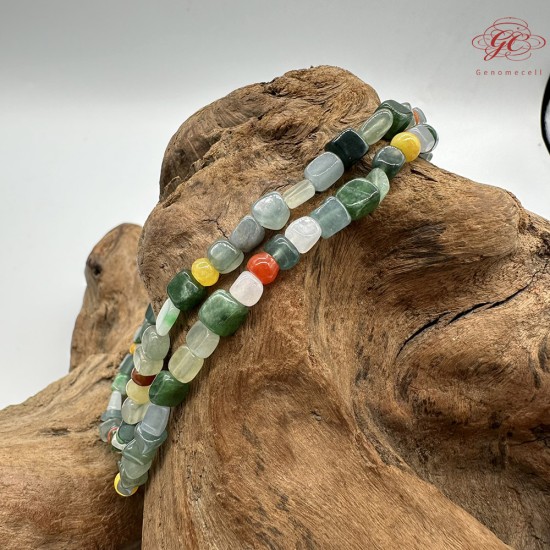 【肌容雪】天然緬甸A貨隨形翡翠珠串鍊 編號724