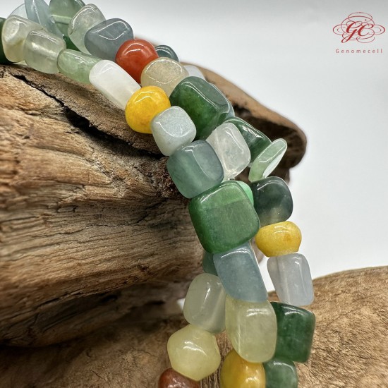 【肌容雪】天然緬甸A貨隨形翡翠珠串鍊 編號724