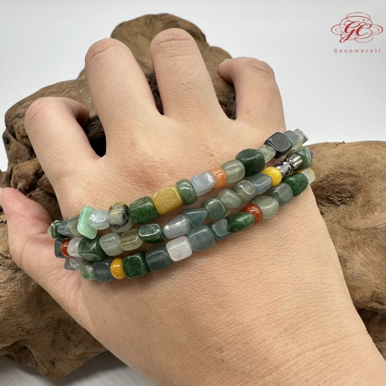 【肌容雪】天然緬甸A貨隨形翡翠珠串鍊 編號724