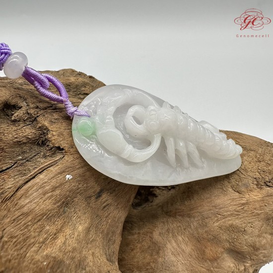 【肌容雪】天然緬甸A貨蠍子造型翡翠吊飾 編號727