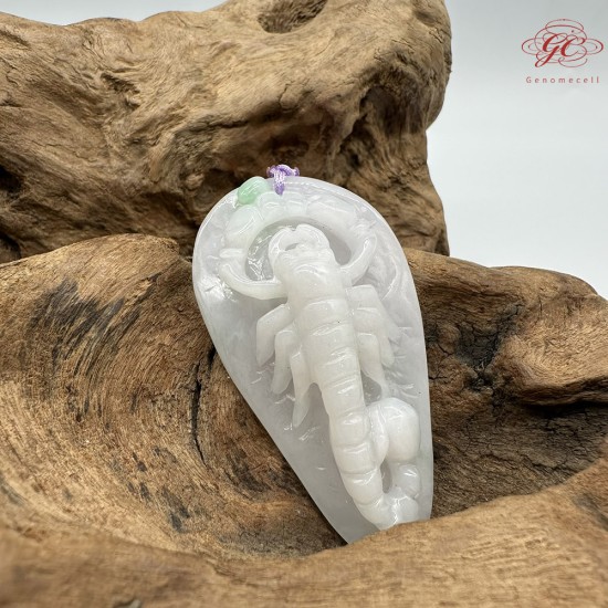 【肌容雪】天然緬甸A貨蠍子造型翡翠吊飾 編號727