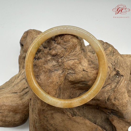 【肌容雪】天然緬甸A貨黃翡翠美人條手鐲 編號738(鐲寬53.5mm#17號)