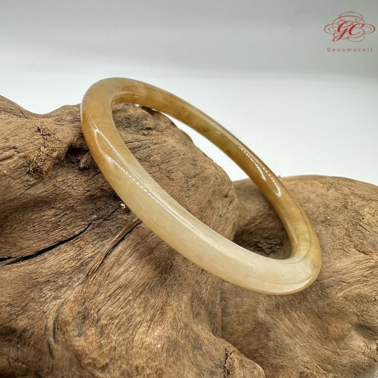 【肌容雪】天然緬甸A貨黃翡翠美人條手鐲 編號738(鐲寬53.5mm#17號)