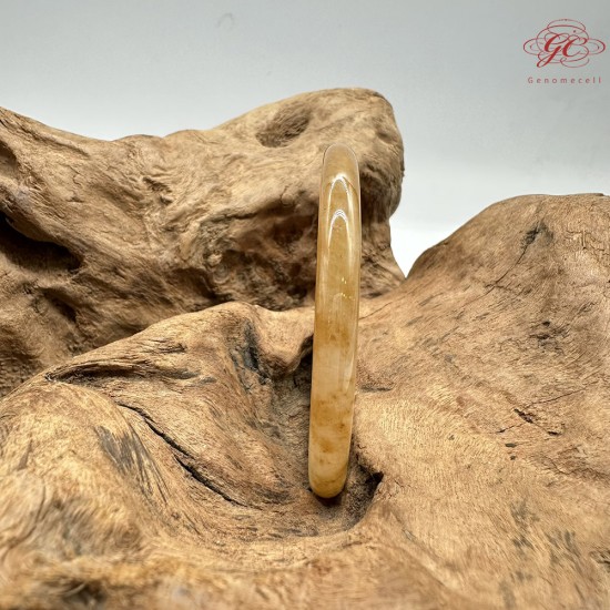 【肌容雪】天然緬甸A貨黃翡翠美人條手鐲 編號738(鐲寬53.5mm#17號)