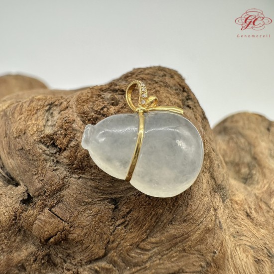 【肌容雪】天然緬甸A貨18K金翡翠葫蘆造型吊墜 編號749