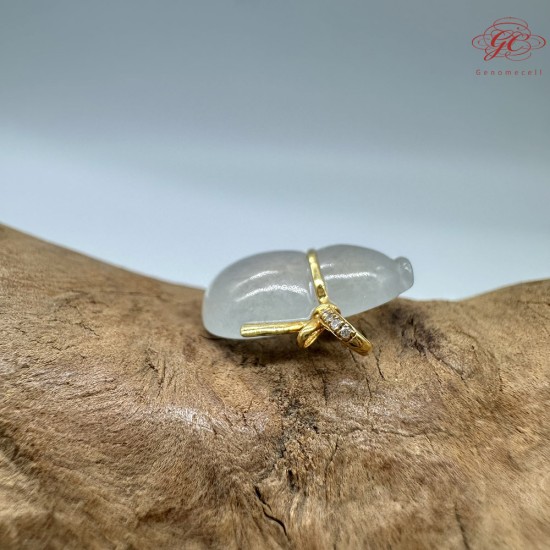 【肌容雪】天然緬甸A貨18K金翡翠葫蘆造型吊墜 編號749