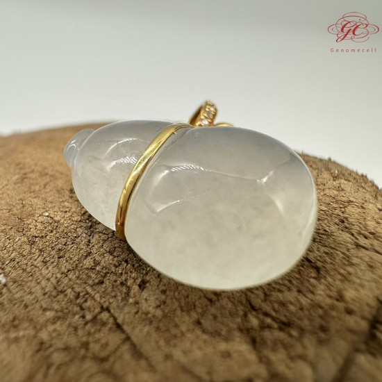 【肌容雪】天然緬甸A貨18K金翡翠葫蘆造型吊墜 編號749