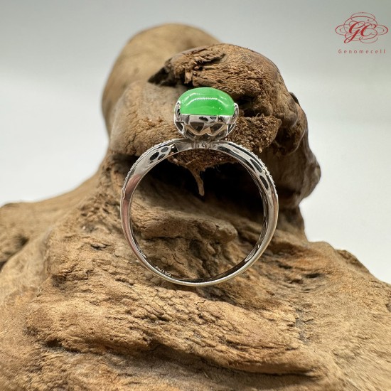 【肌容雪】天然緬甸A貨18K金正揚綠翡翠葫蘆造型戒指 編號771(戒圍17.6mm#12號)