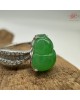 【肌容雪】天然緬甸A貨18K金正揚綠翡翠葫蘆造型戒指 編號771(戒圍17.6mm#12號)