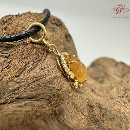 【肌容雪】天然緬甸A貨18K金翡翠葫蘆造型吊墜繩 編號772