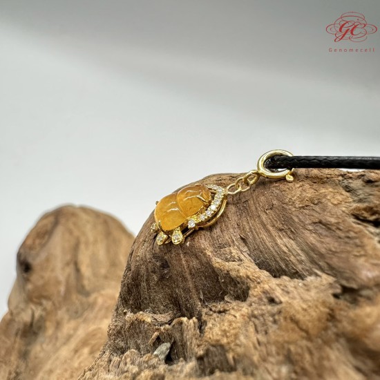 【肌容雪】天然緬甸A貨18K金翡翠葫蘆造型吊墜繩 編號772