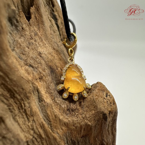 【肌容雪】天然緬甸A貨18K金翡翠葫蘆造型吊墜繩 編號772