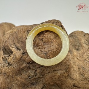 【肌容雪】天然緬甸A貨黃翡翠戒圈 編號774(戒圍17.5mm#12號)