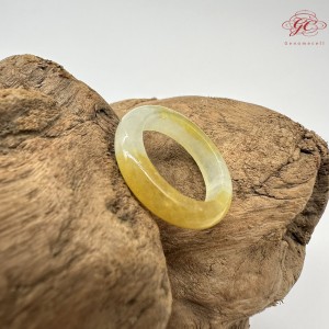 【肌容雪】天然緬甸A貨黃翡翠戒圈 編號774(戒圍17.5mm#12號)
