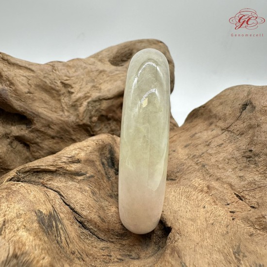 【肌容雪】緬甸天然A貨翡翠春彩奶油粉紫平安鐲 編號776(鐲圍56.7mm#18號)