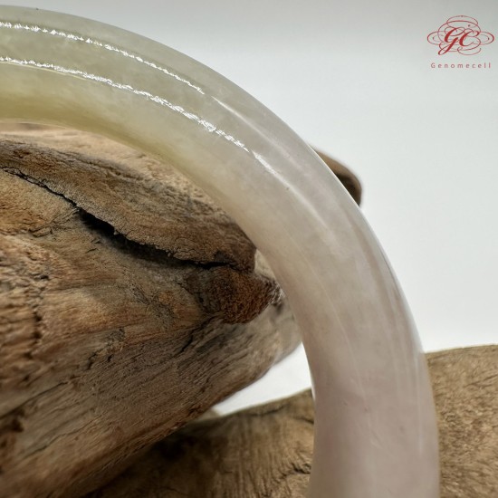 【肌容雪】緬甸天然A貨翡翠春彩奶油粉紫平安鐲 編號776(鐲圍56.7mm#18號)