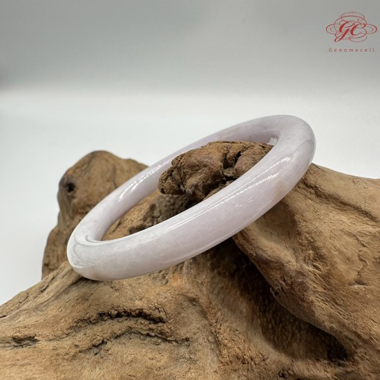 【肌容雪】天然緬甸A貨粉春翡翠圓條手鐲 編號778(鐲圍55.4mm#17.5號)