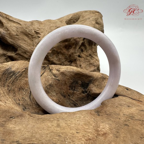 【肌容雪】天然緬甸A貨粉春翡翠圓條手鐲 編號778(鐲圍55.4mm#17.5號)