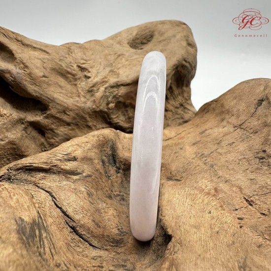 【肌容雪】天然緬甸A貨粉春翡翠圓條手鐲 編號778(鐲圍55.4mm#17.5號)