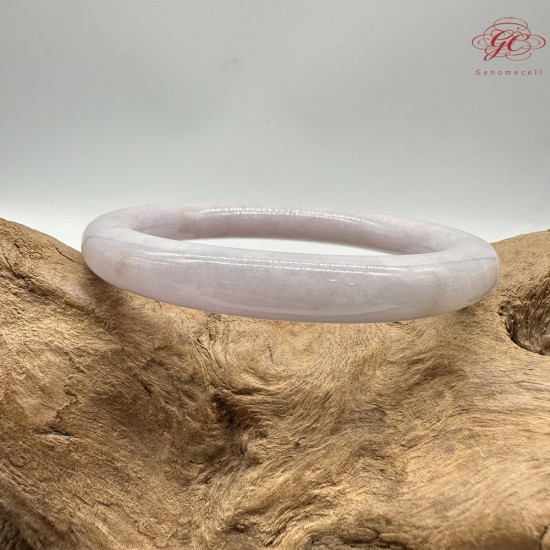 【肌容雪】天然緬甸A貨粉春翡翠圓條手鐲 編號778(鐲圍55.4mm#17.5號)