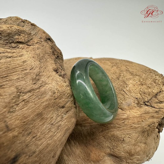 【肌容雪】天然緬甸A貨綠翡翠飄花戒圈 編號782(戒圍17.2mm#10號)