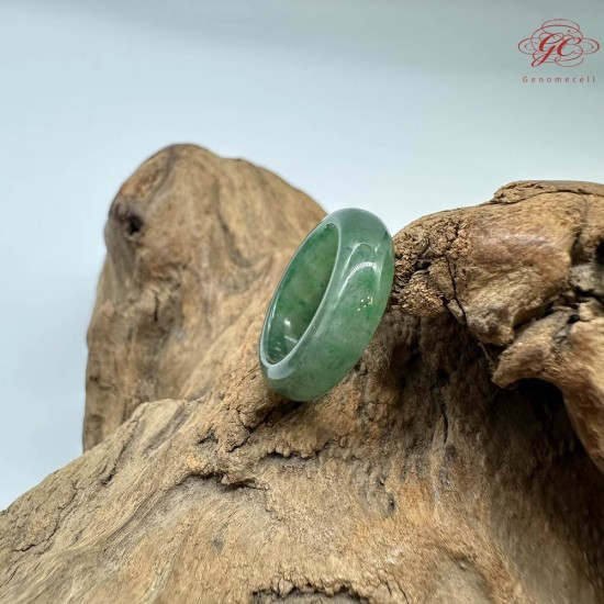 【肌容雪】天然緬甸A貨綠翡翠飄花戒圈 編號782(戒圍17.2mm#10號)