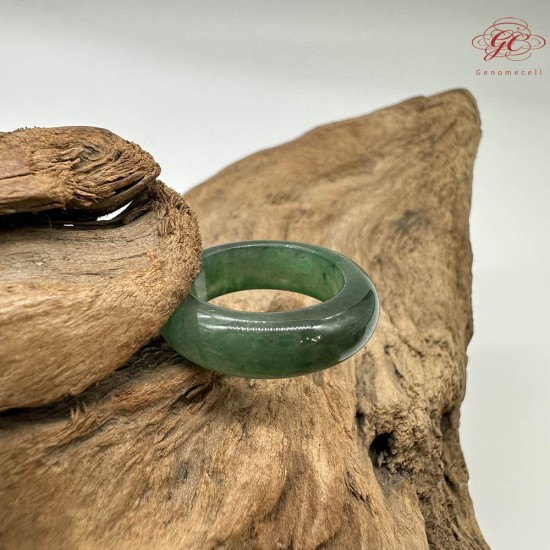 【肌容雪】天然緬甸A貨綠翡翠飄花戒圈 編號782(戒圍17.2mm#10號)