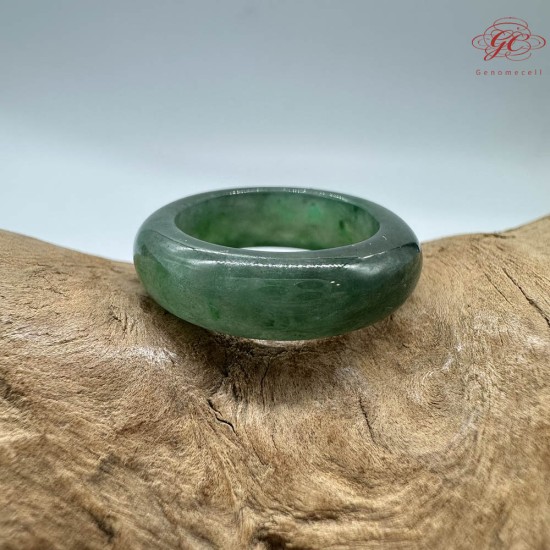 【肌容雪】天然緬甸A貨綠翡翠飄花戒圈 編號782(戒圍17.2mm#10號)