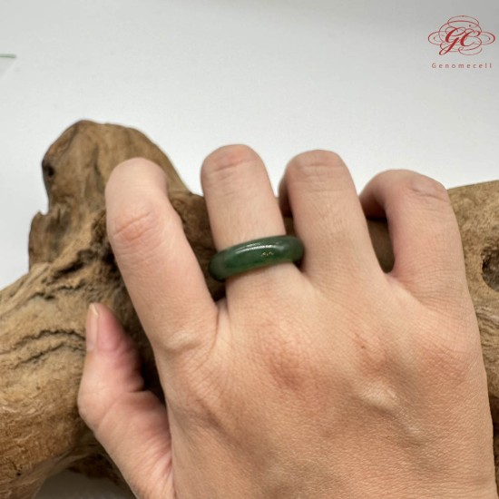 【肌容雪】天然緬甸A貨綠翡翠飄花戒圈 編號782(戒圍17.2mm#10號)